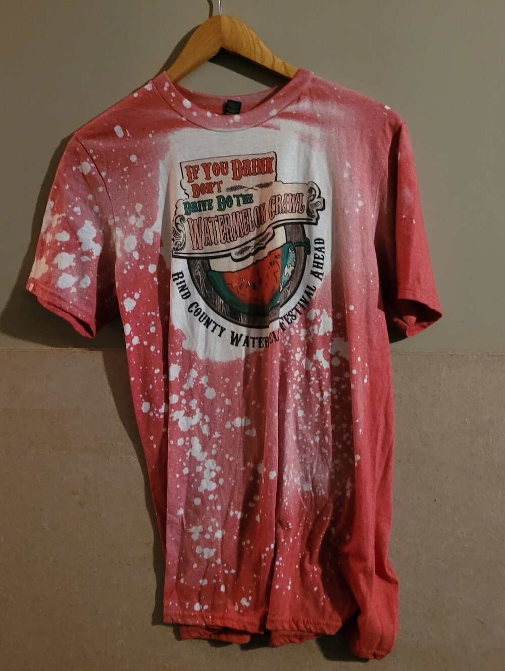 Anvil Pinkish Red Watermelon Graphic Short Sleeve Tee M